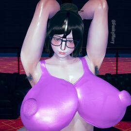1girls 3d alternate_breast_size armpit_hair armpits arms_behind_back artist_name asian asian_female big_breasts blizzard_entertainment blush breasts brown_eyes brown_hair female funkymery glasses hairy_armpits honey_select honey_select_2 huge_breasts huge_nipples illusion_soft light-skinned_female light_skin lipstick looking_at_viewer mei_(overwatch) nightclub nipples_bulge nipples_visible_through_clothing nose_hook overwatch overwatch_2 pale-skinned_female pale_skin perky_breasts perky_nipples puffy_nipples ready_for_sex ready_to_fuck seductive seductive_look seductive_pose sexy_armpits smile smiling smiling_at_viewer watermark