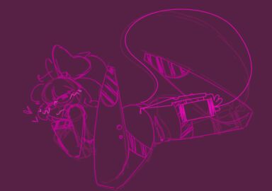 1girls 2d female female_only humanoid murder_drones murderdrones pink_eyes pussy robot robot_girl robot_humanoid robots screen_face solo