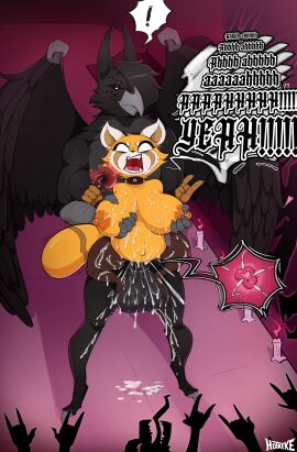 2021 aggressive_fertilization aggressive_retsuko aggretsuko anthro audience balls beak big_breasts black_penis bodily_fluids breasts burning cell clothed clothing collar collar_only crowd cum cum_in_pussy cum_inflation cum_inside cum_on_balls cum_on_breasts cum_on_penis dialogue duo electronics erection feathered_wings feathers female female_penetrated fur furry genital_fluids genitals group hair hotkeke1 impregnation inflation internal jam_out_with_your_clam_out looking_at_viewer looking_surprised lyrics male male/female male_penetrating male_penetrating_female microphone nipple_piercing nipples nude nude_in_front_of_audience on_stage open_mouth ovum ovum_with_heart penetration penile penis performance piercing precum public public_nudity public_sex pussy retsuko rock_out_with_your_cock_out screaming sex singing sperm stage standing tongue vaginal wings zerva_von_zadok_(capesir)