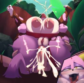 absurd_res adabat ahe_gao anal anal_sex anthro anus big_breasts big_penis blaze_the_cat bodily_fluids breast_squish breasts cappulait clothing cum cum_in_ass cum_inside domestic_cat duo felid feline felis female forest fucked_silly full_nelson genital_fluids genitals hand_on_butt hi_res huge_breasts human jungle lactating looking_pleasured male male/female mammal milk mud nude penetration penis plant sega sonic_the_hedgehog_(series) squish swimwear tongue tongue_out tree vulva