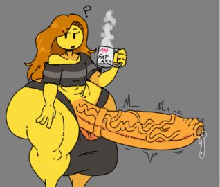 1boy ass ass_from_the_front ass_visible_through_thighs balls big_ass big_balls big_butt big_penis big_testicles bubble_ass bubble_butt clothing coffee_mug dick emoji_(race) femboy huge_ass huge_balls huge_hips huge_testicles huge_thighs hyper_penis large_ass long_hair looking_at_viewer male mob_face oliver_(eseemoticono) original original_character panties panties_down penis precum sillychubbytoad testicles tired_eyes veiny_penis wide_hips yellow_body