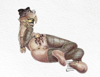 1girls aarushiiroosh anus ass ass_focus ass_grab bow cyn_(murder_drones) female female_only glitch_productions long_hair looking_at_viewer murder_drones pussy robot robot_girl smile solo_female vagina white_hair yellow_anus yellow_eyes yellow_pussy