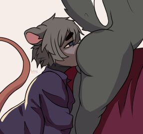 absurd_res ambiguous_gender anal anthro ass big_ass big_butt cel_shading clothing duo fur gentlemandemon grey_body grey_fur grey_hair hair hi_res kinktober kneeling levi_(gentlemandemon) male male/male mammal mephitid multicolored_body murid murine narrowed_eyes nose_to_anus oral rat rimming rodent sex shaded simple_background skunk thick_thighs two-tone_body white_body white_fur