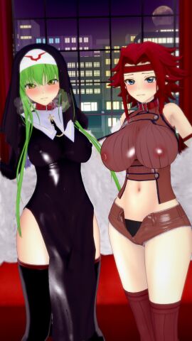 2025 2girls breasts c.c. code_geass duo female huge_breasts koikatsu nun tagme