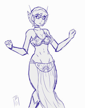 1girls artist_request avengers belly_dancer belly_dancer_outfit black_and_white breasts cleavage collar crossover crossover_cosplay female female_only harem_girl harem_outfit janet_van_dyne large_breasts loincloth marvel marvel_comics revealing_clothes sketch slave slave_bikini slave_collar slave_girl slave_leia_(cosplay) slave_outfit solo star_wars the_avengers:_earth's_mightiest_heroes wasp_(earth's_mightiest_heroes) wasp_(marvel)