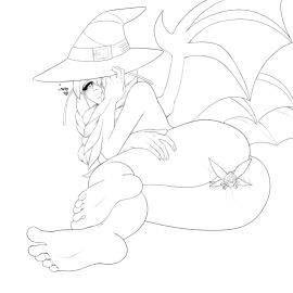 bat_wings dark_willow dota_2 feet female line_art solo_female thighs