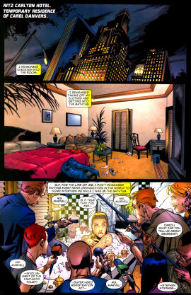 00s 2000s 4boys 4girls bath bathroom blonde_female blonde_hair candle candles canonical_scene carol_danvers chris_sotomayor comic comic_page comic_panel english english_text female hotel hotel_room indoors jimmy_palmiotti male marvel marvel_comics ms._marvel ms._marvel_(carol_danvers) naked naked_female night official_art roberto_de_la_torre shocked shocked_expression text