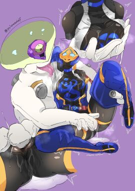 1boy 1girls bodysuit breasts captured captured_heroine cycloneaction female female_focus fingering fingering_pussy fingering_through_clothes grabbing grabbing_breasts groping groping_breasts high_heels kamen_rider kamen_rider_jeanne kamen_rider_revice_(series) legs_apart legs_up licking licking_armpit male monster pussy pussy_juice pussy_juice_drip pussy_juice_drip_through_clothes pussy_juice_leaking pussy_juice_puddle pussy_juice_stain rubbing_pussy sakura_igarashi spread_legs spreading thick_thighs thighhighs thighs tight_clothes tight_clothing