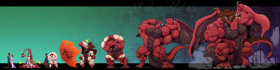 2024 4_toes 5_fingers abs animal_humanoid anthro biceps big_biceps big_muscles big_nipples big_pecs body_growth body_growth_(enlargement) breasts brown_hair claws clothed clothing clutching_head colored digital_drawing_(artwork) digital_media_(artwork) dragon dragon_humanoid dress duo elemental_manipulation expansion feet female finger_claws fingers fire fire_manipulation firebreathing flexing flexing_bicep flexing_both_biceps ftm_transformation gender_transformation growth hair hi_res horn horn_growth huge_muscles huge_pecs human humanoid hyper hyper_muscles knight larger_male long_image macro macro_anthro male male_anthro mammal mental_transformation multicolored_body muscle_growth muscles muscular muscular_anthro muscular_arms muscular_legs muscular_thighs mythological_creature mythological_scalie mythology nipples nken nude nude_anthro pec_growth pecs possession princess red_body royalty scale_growth scales scalie sequence size_difference size_transformation snout snout_growth species_transformation tail tail_growth thick_tail toe_claws toes torn_clothing torn_dress transformation transformation_sequence two-tone_body warrior wide_image wing_claws wings