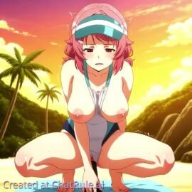 1girls ai_generated anal animated bare_legs barefoot beach beach_towel blush breasts breasts_out clothing_aside cloud day dildo dildo_riding feet female female_focus female_masturbation fingering full_body large_breasts legs lips masturbation nail_polish nipples object_insertion one-piece_swimsuit outdoors palm_tree pussy pussy_juice rika_shinozaki sex_toy sky solo spread_legs squatting sweat swimsuit swimsuit_aside sword_art_online tagme thighs tiptoes toenail_polish toenails toes towel tree trembling twintails video visor_cap