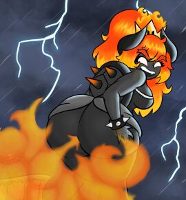 ass big_ass bowser bowser's_fury bowsette fart fart_cloud fart_fetish farting farting_on_another female fire_hair fury_bowser fury_bowsette giantess mario_(series) monster_girl rule_63 super_mario_bros. tagme