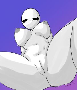 1girls alternate_version_available bald bald_female black_eyes breasts chetoh claire_(chetoh) completely_nude egg female female_focus female_only grey_areola grey_nipples naked naked_female nipples nude nude_female oc original original_character pussy showing_pussy smile smiling smiling_at_viewer solo solo_female spread_legs tagme