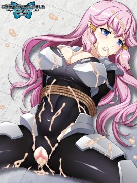 1girls after_rape after_vaginal arms_behind_back arms_bound arms_bound_behind_back arms_tied arms_tied_behind_back black_bodysuit blue_eyes bodysuit bondage bound breasts broken_rape_victim bukkake cleavage closed_mouth cum cum_everywhere cum_in_mouth cum_in_pussy cum_inside cum_on_body cum_on_breasts cum_on_face cum_on_hair cumdrip empty_eyes female female_rape_victim female_raped fit_female fucked_into_submission fucked_senseless highres human human_female kakumeiki_valvrave kakumeiki_valvrave:_undertaker large_breasts light-skinned_female long_hair looking_to_the_side lying nao_ota on_back ota_nao outa_nao pink_hair plugsuit pussy rape_victim raped_female rope skin_tight slim_waist solo spread_legs torn_bodysuit torn_clothes urajiro443 used_like_a_toy