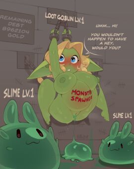 1girls 2024 after_birth ambiguous_gender areola birth birthing blonde_hair blue_eyes blush bondage bound breasts breeding breeding_slave casual chain chained chained_up chained_wrists chains cuff_(restraint) dialogue digital_media_(artwork) english_text female femsub genitals goblin goblin_female goo green-skinned_female green_areola green_body green_nipples green_skin group hair helpless hi_res huffslove interspecies interspecies_pregnancy long_hair nipples pregnancy pregnant pregnant_belly pregnant_female pussy question restrained restraints round_belly shackled shackles short_stack shortstack slime slime_monster spread_legs spreading stationary_restraints syllia_(huffslove) text