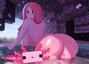 1girls adventure_time airing_out anus areola ass ass_focus axolotl_(minecraft) big_ass big_breasts big_thighs blush breasts bubble_ass bubble_butt casual cherry_blossom_tree cherry_blossoms cherry_tree female female_focus female_only huge_ass huge_breasts huge_thighs human idler_r lifting_clothing long_hair minecraft nipples nonsexual nonsexual_nudity nudist pale_skin pink_body pink_hair pink_skin presenting princess_bubblegum pussy tagme thick_hips thick_thighs thighs viewed_from_behind