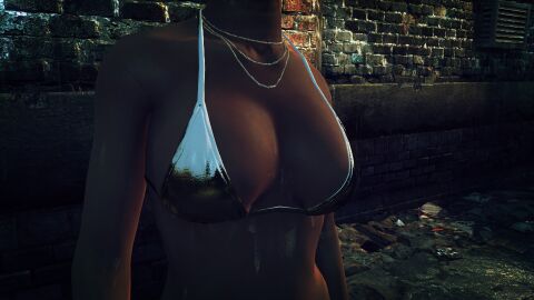 3d bikini breasts brown_skin edit female hitman hitman_absolution io-interactive lydia_montiel screenshot screenshot_edit shiny_bikini shiny_clothes strip_club stripper video_games wet wet_body wet_skin
