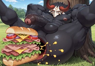 1boy abs ai_generated anal anal_food anal_food_play anal_gape anal_insertion anal_masturbation anal_sex anus ass balls bara barazoku big_ass big_balls big_butt big_penis flaccid food food_dildo food_play foreskin gape gaping gaping_anus genshin_impact hilichurls_(species) improvised_dildo improvised_sex_toy male male_only meaty_anus mihoyo mitachurl muscle muscles muscular muscular_arms muscular_ass muscular_butt muscular_legs muscular_male nipples open_anus pecs pectorals penis perineal_raphe perineum puckered_anus puffy_anus rectum sandwich sandwich_(food) solo stable_diffusion submarine_sandwich swollen_anus tagme testicles thick_ass thick_butt thick_thighs uncut veiny_penis video wan2.6