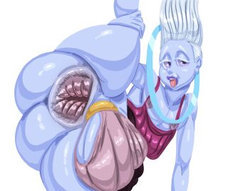 1femboy angel_(dragon_ball) anus ass balls blue_skin bulge cock_ring deep-fried_car dragon_ball dragon_ball_super eyelashes femboy femboy_only gaping_anus male male_focus nipples penis purple_lips solo_femboy tagme tongue tongue_out whis white_hair