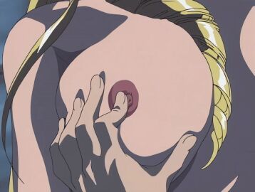 00s 1girls 2001 animated anime_screenshot between_breasts bible_black bible_black_night_of_the_walpulgiss blonde_hair breasts drill_hair female grabbing_another's_breast groping large_breasts minase_taki nipple_stimulation nipple_tweak nipples shiraki_rika small_nipples tagme
