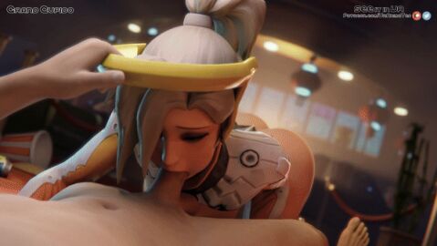 1boy 1girls 3d angela_ziegler animated bouncing_breasts breasts cowgirl_position fellatio female gif gif_version grand_cupido male mercy overwatch overwatch_2 penis pussy stomach_bulge tagme uncensored virtual_reality vranimeted
