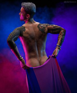 1boy 3d 3d_model bisexual_pride_colors cd_projekt_red cyberpunk_2077 gay_pride kerry_eurodyne mahtsazizi male male_only muscular ombre_hair pride_color_flag pride_colors pride_flag silver_hair solo