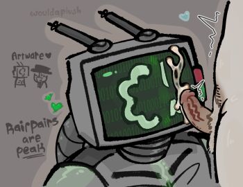 2boys artful_(die_of_death) artist_name badware_(die_of_death) cum cum_on_screen die_of_death_(roblox) gay male penis roblox roblox_game robloxian robot screen_face self_upload tagme wouldaplush