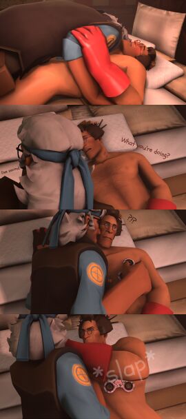 3d after_sex age_difference anal anal_sex canon_crossdressing cheek_kiss clothed_male_nude_male comic crossdressing face_slap fidget_spinner funny gay gay_sex geisha geisha_hair geishafication leon-azis male medic_(team_fortress_2) middle_aged middle_aged_male middle_aged_man older_male_and_younger_male older_man_and_younger_boy sfm slap sniper_(team_fortress_2) source_filmmaker team_fortress_2 wig yaoi young_male young_man young_man_and_dilf younger_penetrating_older