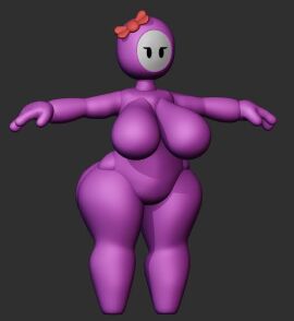 1girls 3d big_breasts breasts fall_guy fall_guys female large_breasts pink_body rule_63