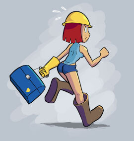 1girls 2d angie_(nerf_now) ass engineer_(team_fortress_2) female female_only femengineer human human_female human_only jopereira nerf_now red_hair rule_63 solo team_fortress_2