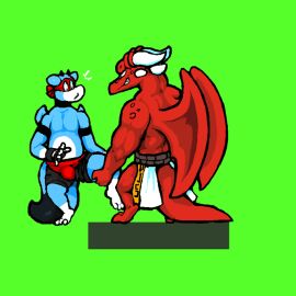 animated bates_(oh_so_hero!) big_penis bulge_in_face furry gay grinding_on_face joe_(oh_so_hero!) male oh_so_hero! penis yaoi