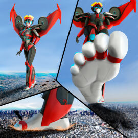 3d barefoot feet female foot_fetish giant_robot giantess jamesstormet machine machine_girl robot robot_girl soles transformer transformers windblade
