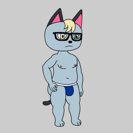1:1 animal_crossing animated anthro balls big_balls big_penis clothing domestic_cat drreverb eyewear felid feline felis foreskin genitals glasses growth hair huge_balls huge_cock humanoid_genitalia humanoid_penis hyper hyper_balls hyper_genitalia hyper_penis jockstrap male mammal nintendo nipples nude penis raymond_(animal_crossing) short_playtime simple_background solo tail uncircumcised underwear