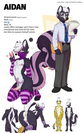 1boy anus artbyyellowdog ass balls femboy male nude penis skunk tagme