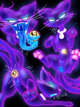 3:4 absurd_res anal anal_sex anonymous_artist anus bedroom_eyes blue_anus blue_insides blue_tongue blue_vulva bodily_fluids cavity_storage domestic_cat drooling evil_face evil_grin eyeliner fangs fangs_bared felid feline felis female feral fur gem genitals ghost glowing glowing_anus glowing_genitalia heart_symbol hi_res improvised_sex_toy jewelry long_tongue looking_at_viewer looking_pleasured luigi's_mansion makeup mammal mario_bros mouth_shot multi_tail narrowed_eyes necklace nintendo object_in_ass object_in_mouth object_insertion open_mouth pawpads paws pearl_(gem) pearl_necklace penetration polterkitty prehensile_tongue purple_body purple_fur quadruped saliva saliva_on_tongue saliva_string seductive smile solo spirit spread_legs spreading tail teeth tongue tongue_out translucent vulva white_eyes