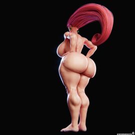 1girls aerolae back_view big_ass big_breasts blue_eyes completely_nude completely_nude_female earrings elevenendless endlessillusion full_body game_freak huge_ass huge_breasts jessie_(pokemon) nail_polish nintendo nude_female pokemon red_hair voluptuous