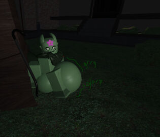 3d after_vore ambiguous_gender churn churned churning digested digesting digestion green_body green_fur kaiju_paradise neck_tuft plant plantix_(kaiju_paradise) post-vore post-vore_weight_gain predator roblox vore