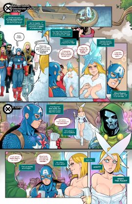 1boy 1girls blade_(marvel_comics) blonde_female blonde_hair blue_eyes blue_lipstick canon_fetish canonical_outfit canonical_scene captain_america captain_america's_shield captain_america_(series) carol_danvers classy classy_female cleavage cleavage_cutout cleavage_dress cleavage_overflow cleavage_window comic comic_page doctor_doom dress drink drinking_glass emma_frost fantasizing hellfire_gala incestuous_desire krakoa large_breasts marvel marvel_comics milk mind_reading party porn_comic psychic psychic_powers scene_reference seductive seductive_female she-hulk shocked staring staring_at_breasts steve_rogers telepath thor_(marvel) tracyscops using_powers x-men