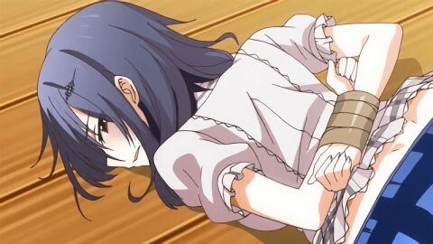 10s 1girls 2017 animated anus arms_behind_back ass assisted_exposure bondage bound butt_crack censored female female_focus ikoma_yui panties panty_pull pussy tagme tape tape_bondage top-down_bottom-up toriko_no_(series) toriko_no_kusari underwear wooden_floor
