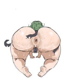 1girls after_fight anus artist_request ass ass_focus bad_anatomy bad_drawing big_ass cellulite covered_pussy defeated doggy_style exposed_anus fat_ass feet female green_hair hairy_anus hairy_pussy hands_on_floor large_anus mole_on_ass one-punch_man original original_artwork pussy ripped_clothing simple_shading small_feet solo_female spread_ass spread_ass_cheeks spread_cheeks sweat sweat_fetish sweatdrop sweaty_ass tatsumaki thick_ass thick_butt thick_legs thick_pussy thick_thighs tired very_sweaty