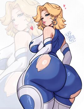 1girls 2d blonde_hair female female_only hi_res highres invisible_woman invisible_woman_(marvel_rivals) light-skinned_female light_skin marvel marvel_rivals smell_cheese solo solo_female sue_storm tagme