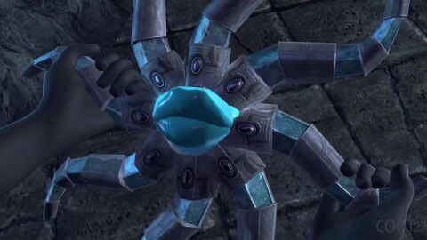 3d animated argonian azura_(elder_scrolls) cum_in_mouth domination_loss forced_oral forced_orgasm futanari glory_hole portal_sex sfm skyrim sound submissive_anthro submissive_futa tagme video