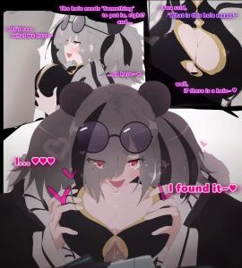 1boy 1girls animal_ears animated arknights bear_ears busty cleavage cleavage_cutout cum cum_on_face drooling erection eyewear facial feater_(arknights) fellatio female has_audio heart-shaped_pupils large_breasts light-skinned_female light_skin lingomogu looking_up male multicolored_hair paizufella paizuri paizuri_lead_by_female penis saliva saliva_as_lube smile sound straight tagme titjob twintails uniform video wawa_(lingomogu)