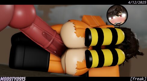 1boy 1girls 2025 3d ass back_view big_ass big_penis black_boots blush boots brown_hair cat_ears cat_girls clothed clothing dated discord_tag disembodied_penis employee_(lethal_company) employee_uniform english_text exposed_ass eyebrows_visible_through_hair female female_focus jumpsuit kemonomimi komthekat1 lethal_company letterbox letterboxed light-skinned_female light_skin long_sleeves looking_pleasured lying_on_side male male/female monster monster_cock moosty open_mouth orange_clothing orange_jumpsuit orange_sleeves outdoor_sex outdoors oxygen_tank pale-skinned_female pale_skin penis pussy pussy_juice pussy_juice_drip pussy_juice_trail red_eyes ripped_clothing roblox robloxian sex short_hair sleeves smile straight text thick_thighs thighs vaginal_penetration zeta_(popsiclethekat)