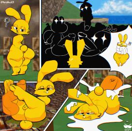 2025 absurd_res anal anal_sex anthro armless artist_collaboration bob-omb bodily_fluids chromatic_aberration comic cum cum_in_ass cum_inside exclamation_point eyeliner feet flyguy foot_fetish foot_on_penis foot_play gangbang genital_fluids genitals grabbing_body grasp group group_sex hi_res huge_filesize imminent_gangbang koopaling kuroblack13 lagomorph leporid makeup male male/male mammal mario_bros mips narrowed_eyes nintendo penetration penis penis_size_difference question_mark rabbit reptile scalie screencap screencap_background sex super_mario_64 turtle watermark