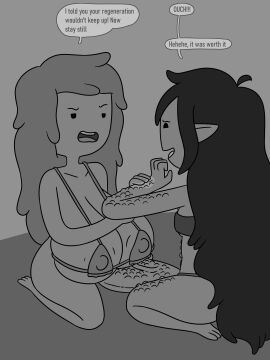 1futa 1girls 2d 2d_(artwork) adventure_time bikini erect_nipples erect_nipples_under_clothes female futanari intersex long_hair marceline nipples nirbeaverlord nirstormlord princess_bubblegum tubetop