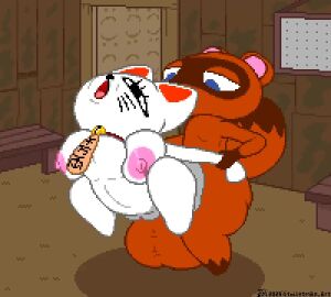 animal_crossing anthro anthro_penetrated cum_inside dandadan doggy_style fattmana furry inflation tagme tom_nook turbo_granny_(dandadan) vaginal_penetration video