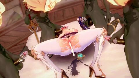 1girls 3d 4boys after_sex animated blonde_hair cum cum_in_pussy cum_inside debu defeated fellatio gangbang genshin_impact handjob hilichurls_(species) hoyoverse jean_gunnhildr large_breasts licking_penis mihoyo mp4 multiple_boys on_back oral ripped_clothing slurp sound spread_legs squirting tagme video