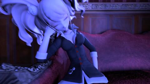 2girls 3d animated cowgirl_position danganronpa digestion female girl heymanand_(artist) junko_enoshima mukuro_ikusaba shorter_than_30_seconds sound sound_effects tagme video vore vore_belly