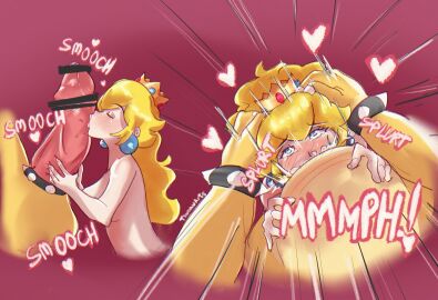 1boy 1girls 2d 2d_(artwork) 2d_artwork absurdly_large_cock blonde-haired_female blonde_female blonde_hair blowjob blowjob_face blue_eyes bowser censored censored_penis cock_ring crown cum cum_in_mouth deepthroat ear_ring earrings face_fucking fellatio female female_focus huge_cock interspecies jewelry kissing kissing_penis large_cock large_penis lips long_cock long_hair long_penis male male/female mario_(series) nail_polish nails netorare ntr nude nude_female nude_male oral oral_penetration oral_sex penis ponytail princess_peach saliva semen semen_in_mouth tied_hair tsunau vein veins veiny veiny_penis