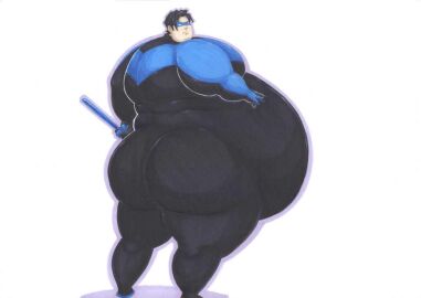 big_belly dc dc_comics dick_grayson male male_only nightwing prisonsuit-rabbitman ssbhm what